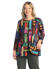 Times Square Abstract French Brushed Knit Tunic