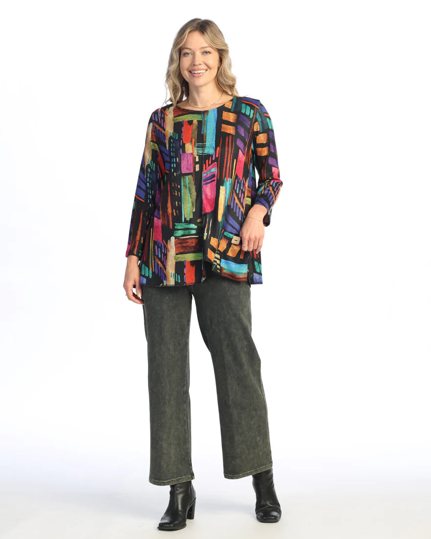 Times Square Abstract French Brushed Knit Tunic