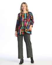 Times Square Abstract French Brushed Knit Tunic