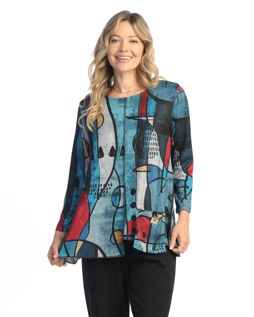 Granada Abstract French Brushed Knit Tunic