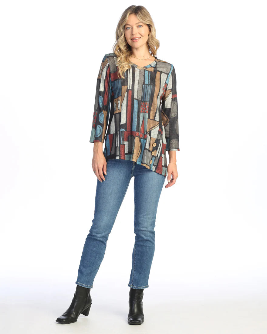Montage Abstract Asymmetric Hem Tunic