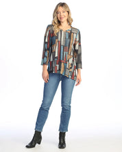Montage Abstract Asymmetric Hem Tunic