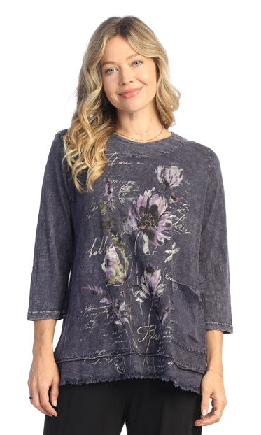 Ballet Floral Mineral Washed Cotton Slub Tunic